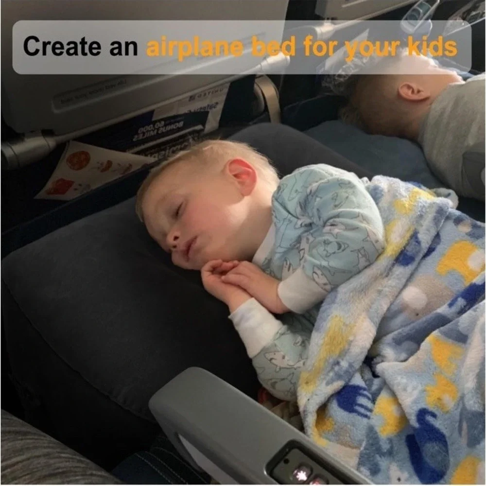 Maliton Inflatable‎ Foot Rest Pillow for Air Travel, Toddler Airplane Travel Car
